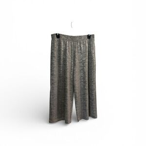 JM Collection Heathered Gray/ Silver Wide Leg Pants